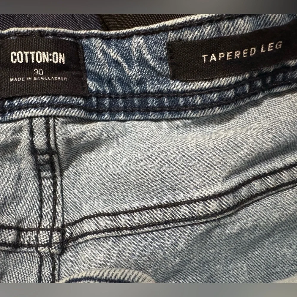 Cotton On Mens Tapered‎ Jeans Size 30 Light Wash Slim Fit Denim